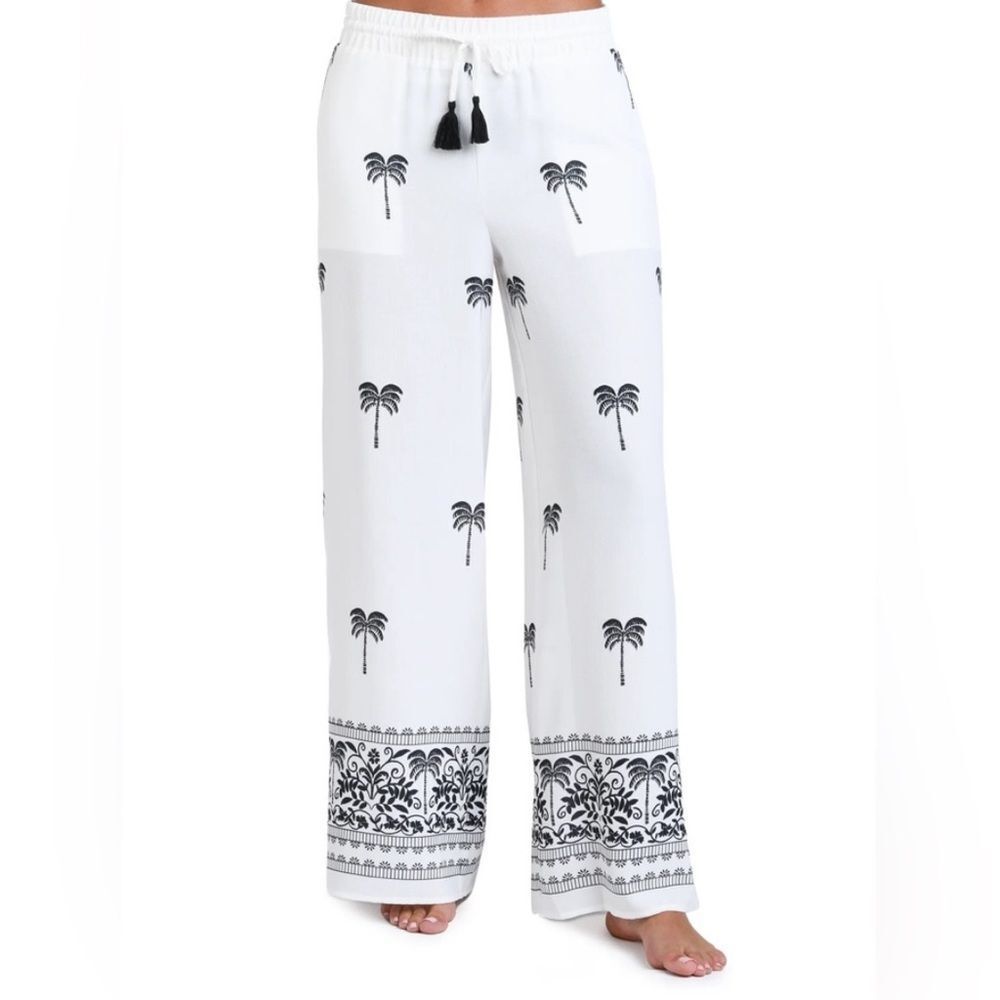 Sunshine 79 Ivory Coast black and White Swim Coverup with drawstring NWT